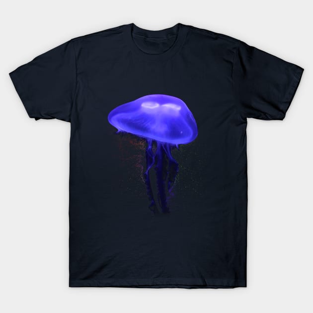 Blue Electric Jellyfish T-Shirt by Justamere